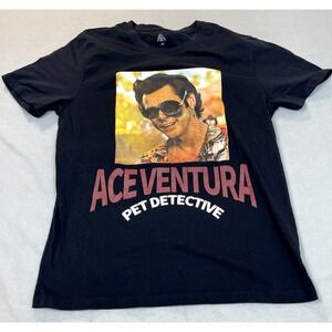 Ace Ventura Shirt Medium Black Pet‎ Detective Jim Carrey  American stitch 1983